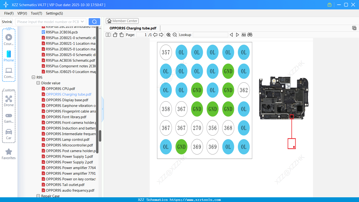 OPPOR9S Charging Tube